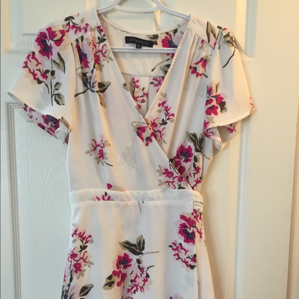 Dynamite Floral Wrap Dress